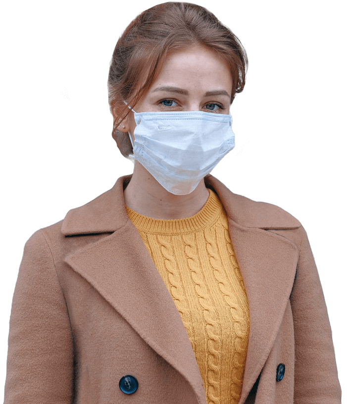 une infirmière à domicile dans toulouse 31100 avec un masque de protection